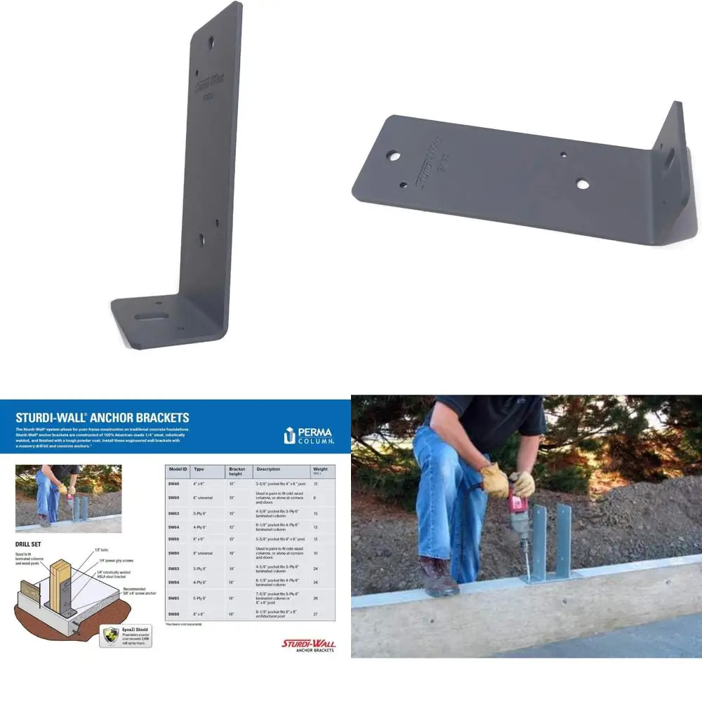 

Универсальный сверхмощный анкерный кронштейн для бетона для строительства стойки рамы стойки — набор сверл 2x6