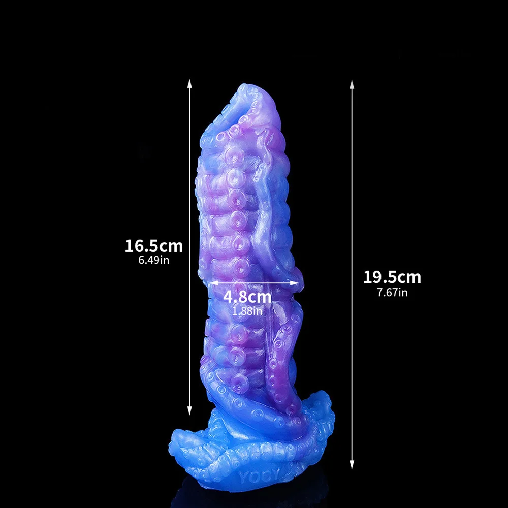 YOCY Octopus Dildo Ovipositor Buttplug Lay Eggs Enlargers Hollow Dildos Sex Toys For Women Men Stimulator S,M Size Egg image 2