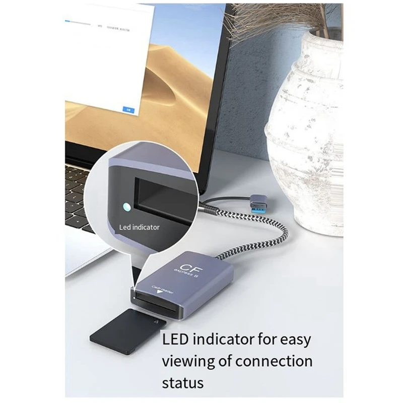 2 In 1 CF Express Type B Card Reader CF Express Card Reader Type B Adapter USB 3.2 10Gbps Portable CF Express Reader