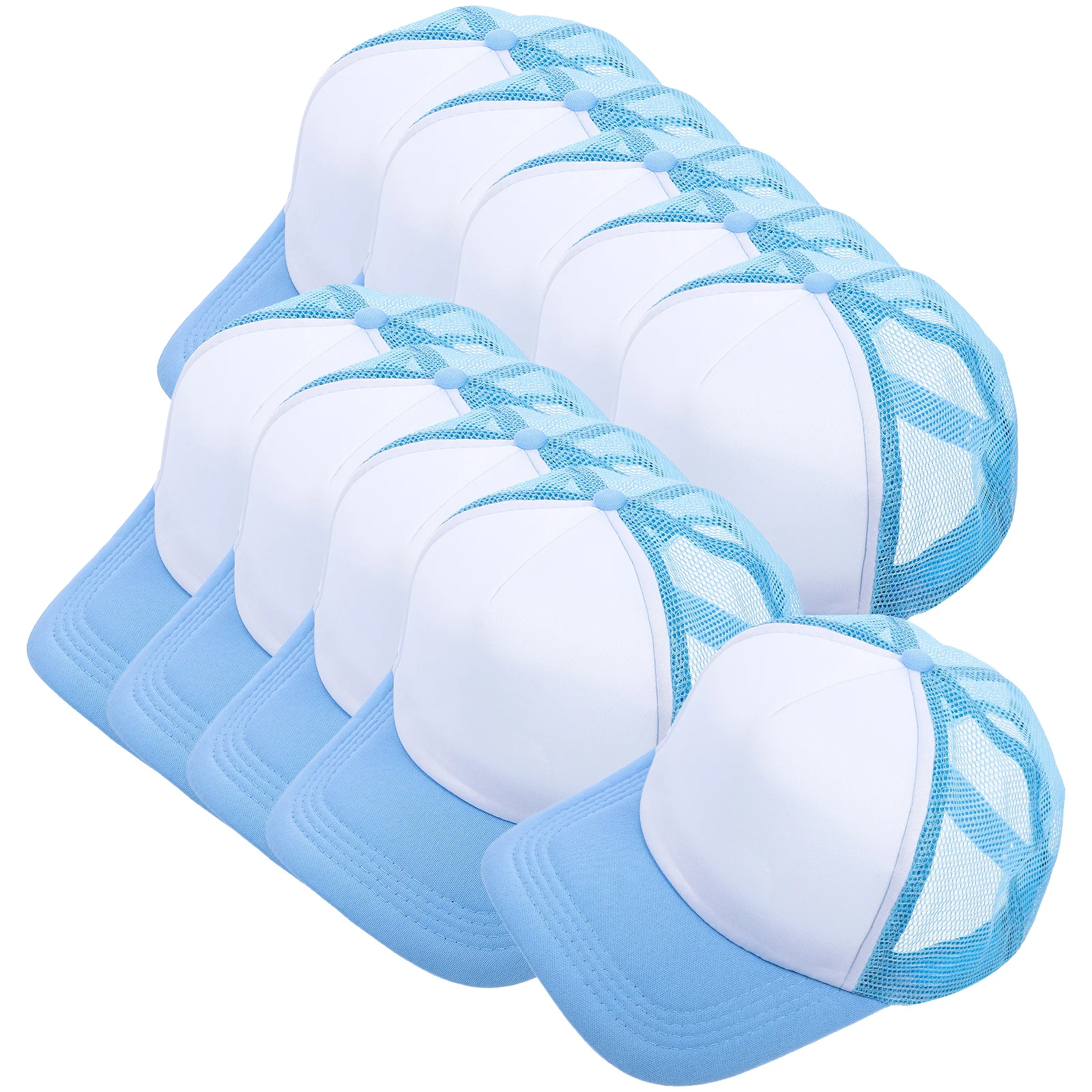 

10pcs Blank Mesh Baseball Hats Diy Sublimation Printing Lightweight Hat For Men Women Outdoor Sports Accessory