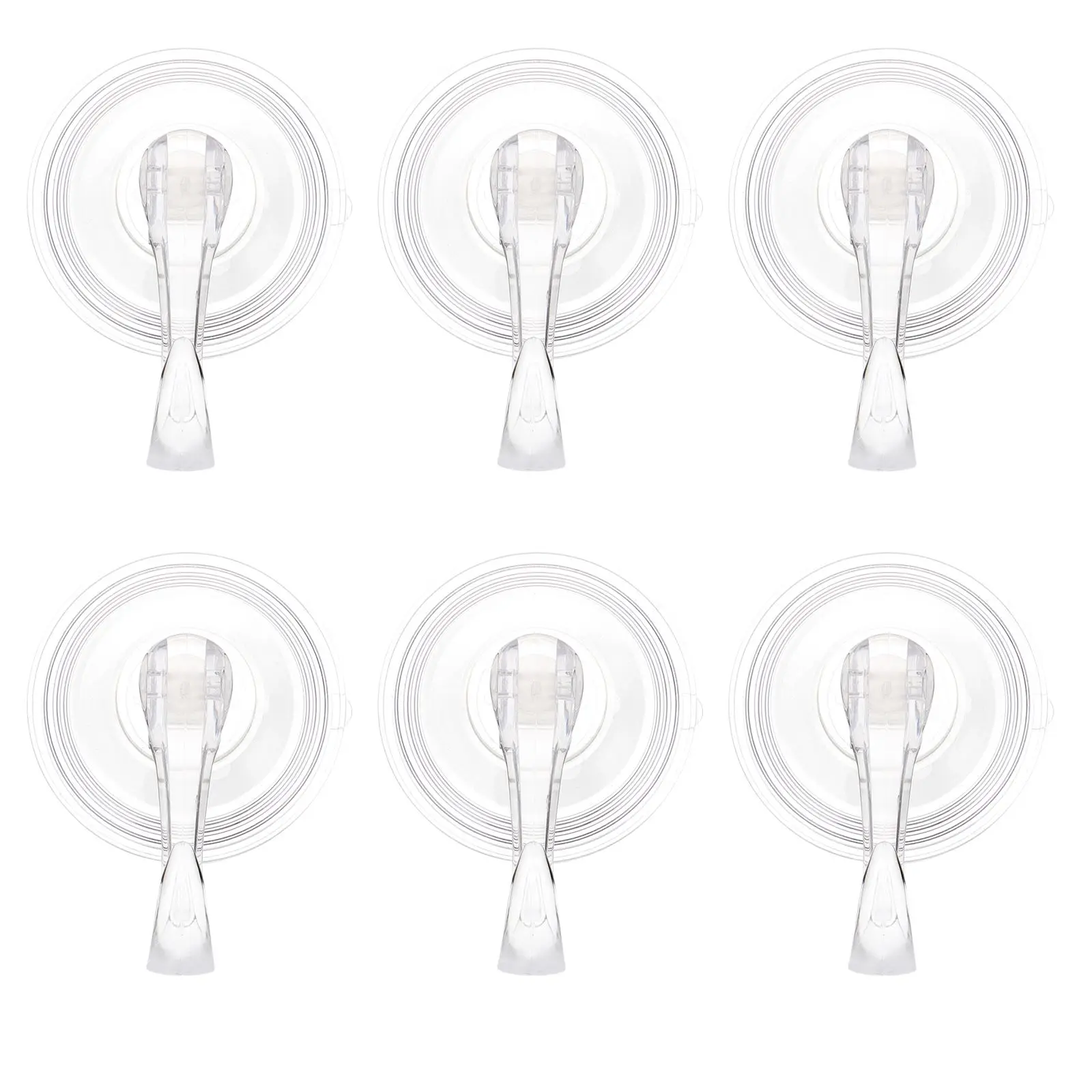 

6pcs Suction Cup Hooks Plastic Bathroom Kitchen Coats Towel Storage Vacuum Wall Hanging Pothooks Strong Adhesive No