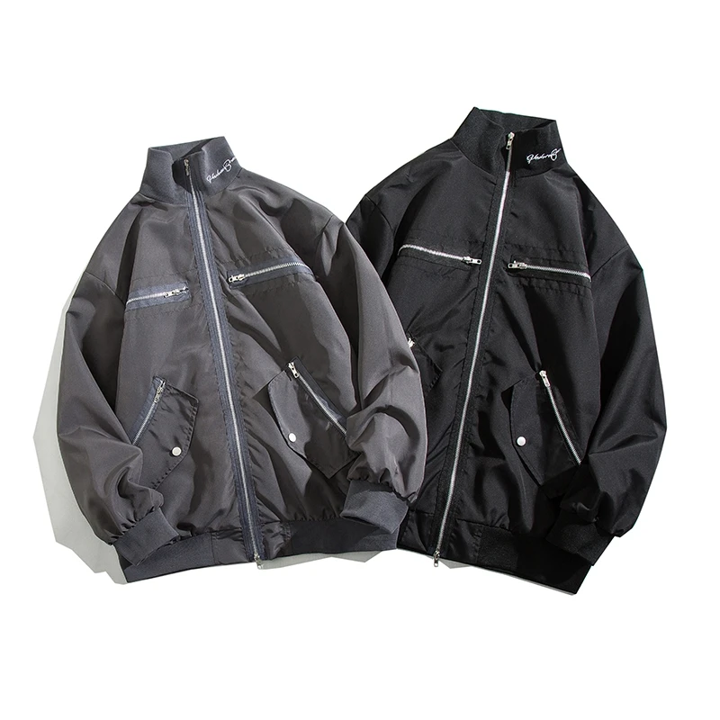 

Autumn Winter plus Size 300 Pou Retro Korean Zipper Workwear Sle Jaet Men's Casual Loose Fat Casual Outerwear