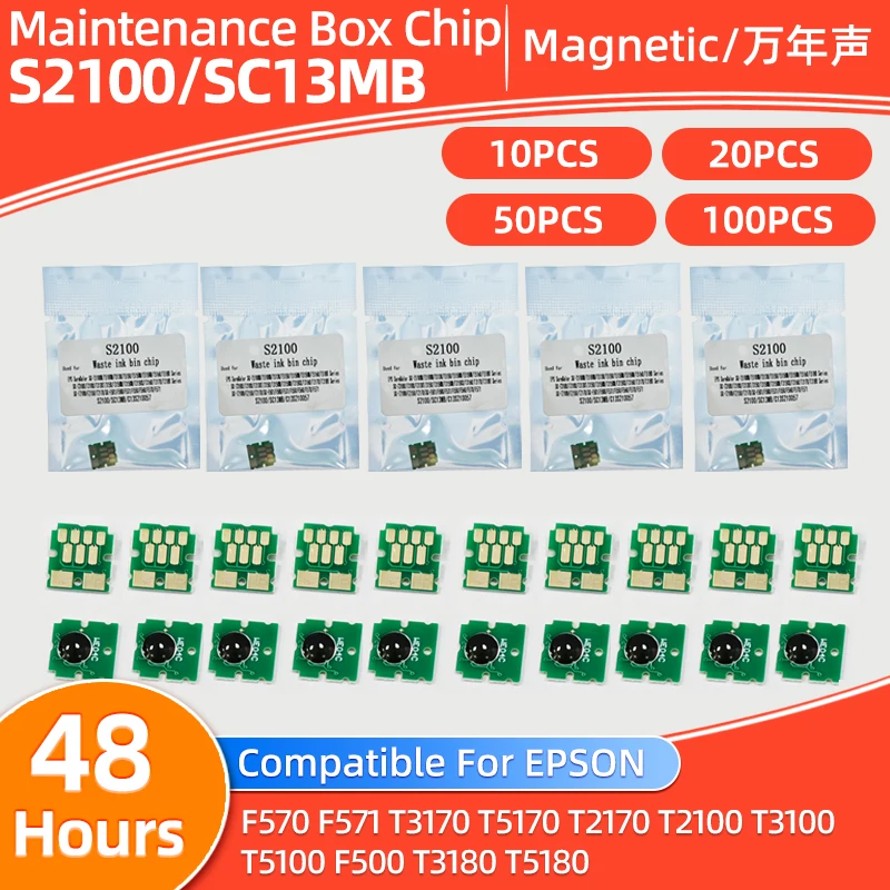 

SC13MB C13S210057 SC-T2100 T3100 T5100 F500 F570 Maintenance Box Chip For Epson T3160 T5160 Waste Ink Box Tank Cartridge chip