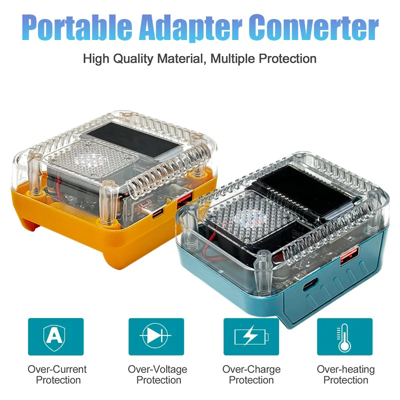 

Digital Display Lithium Battery Adapter Converter For Makita 18V 21V For DeWalt 20V Charger USB Type-C Power Bank 138W