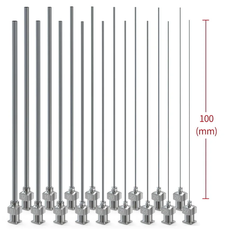 10 pezzi 4 pollici 100mm punta smussata ago di erogazione Luer Lock ago industriale