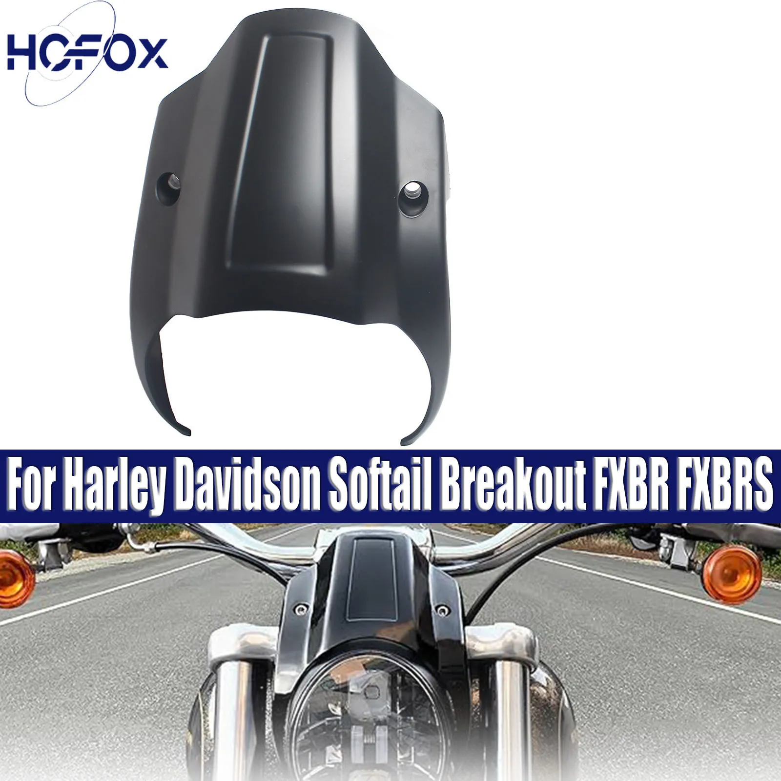 

For Harley Softail Breakout FXBRS 114 2018-2023 Motorcycle Black Front Headlight Fairing