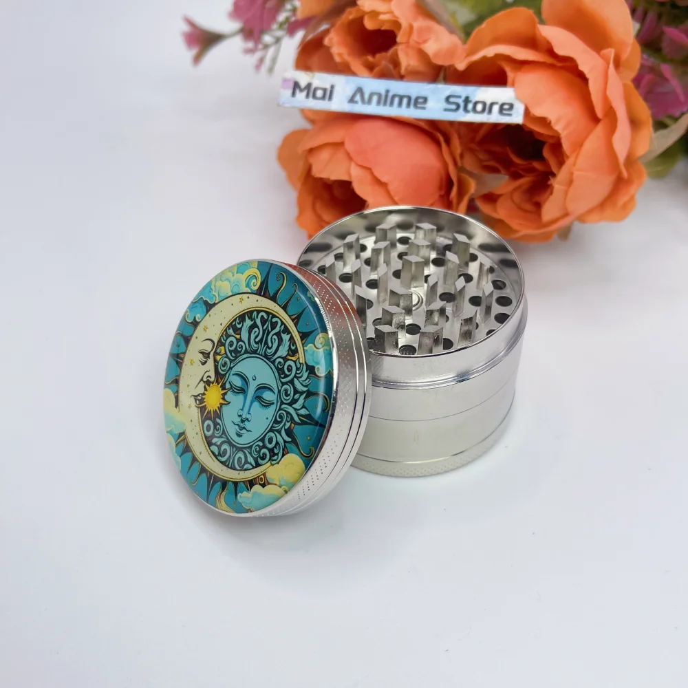 2inch Cartoon Herb Grinder Metal Pestle Mortar Spice Mill Manual 4-layer Salt Pepper Grass Tobacco Grinder Smoke Cigarette Tool