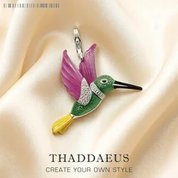 Pendant Hummingbird Colorful Brand New Fashion Jewelry Europe Style 925 Sterling Silver Trendy Gift For Woman
