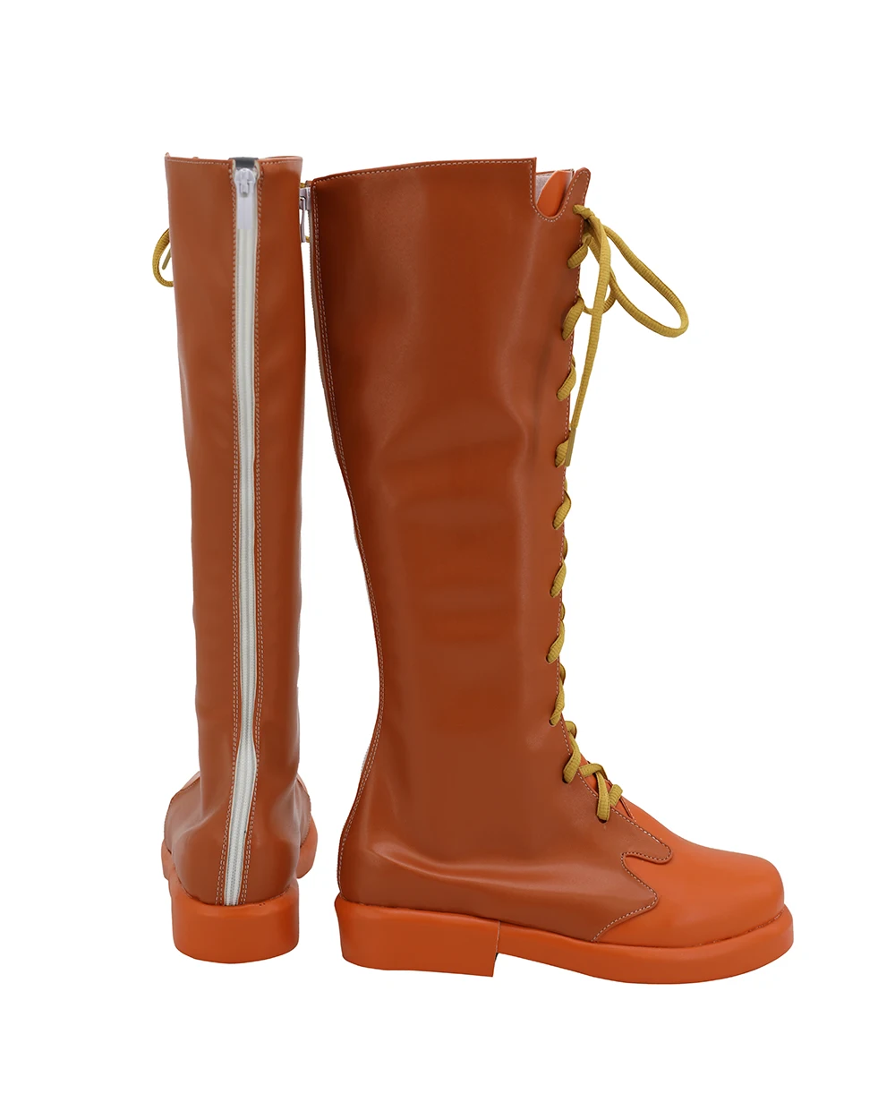 Female Kyojuro Rengoku Cosplay Shoes Orange Boots Any Size