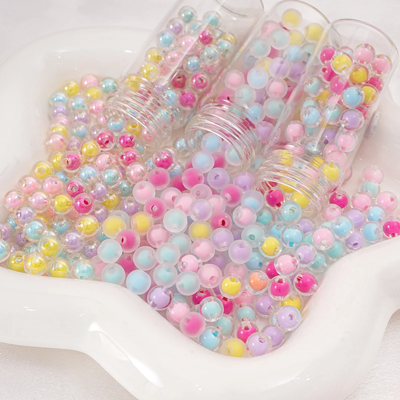 8/10/12/14/16MM 20/30/50Pcs/Bag Acrylic Matte/Transparent/Color-coated Medium Beads Loose Spacer Beads For DIY Jewelry Making