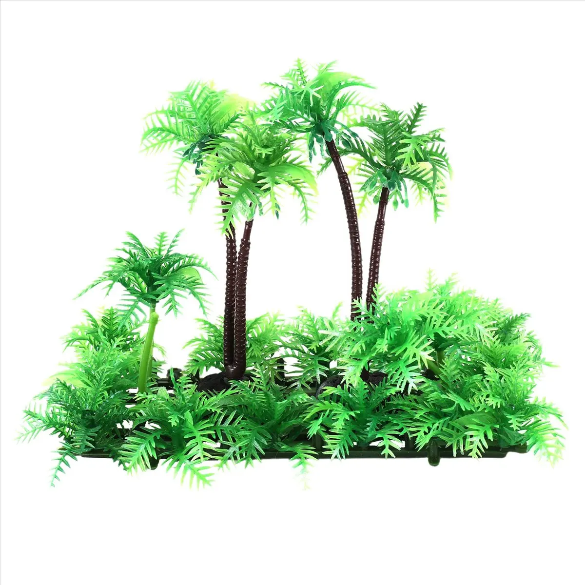【HOT N07R】 3.9 inch Height Artificial Coconut Palm Plant for Aquarium Fish Tank Green