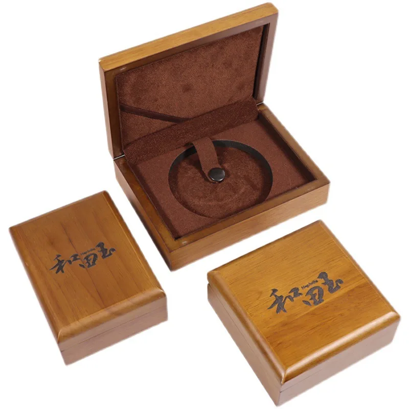 Wooden Hetian Jade Jadeite Agate Packaging Box High-grade Bracelet Box Buddha Beads Necklace Pendant Toys Handle Gift Storage