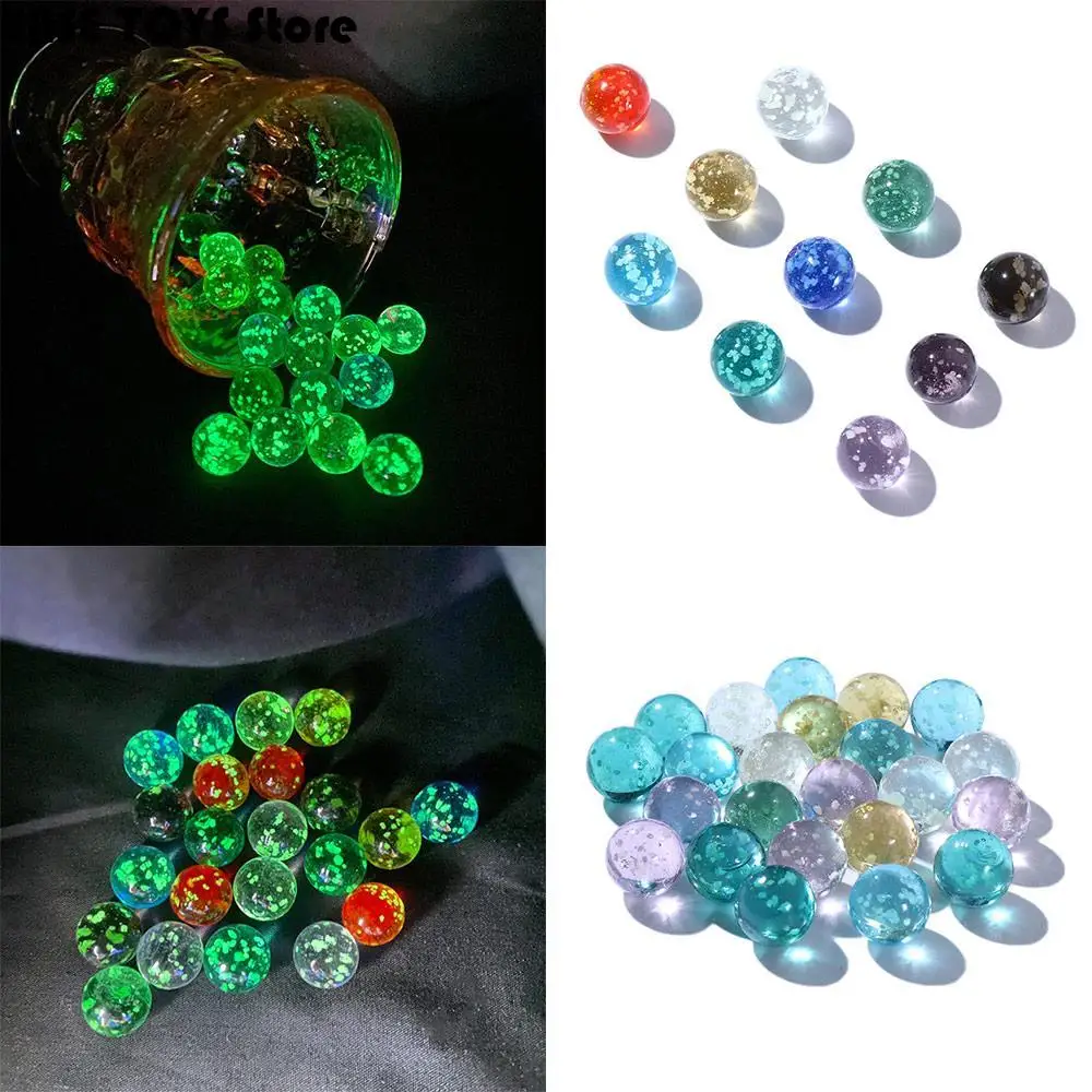 10pcs Of Luminous Glass Ball 12mm Cream Console Game Pinball Machine Cattle Small Marbles Pat Toys Parent-child Machine Beads