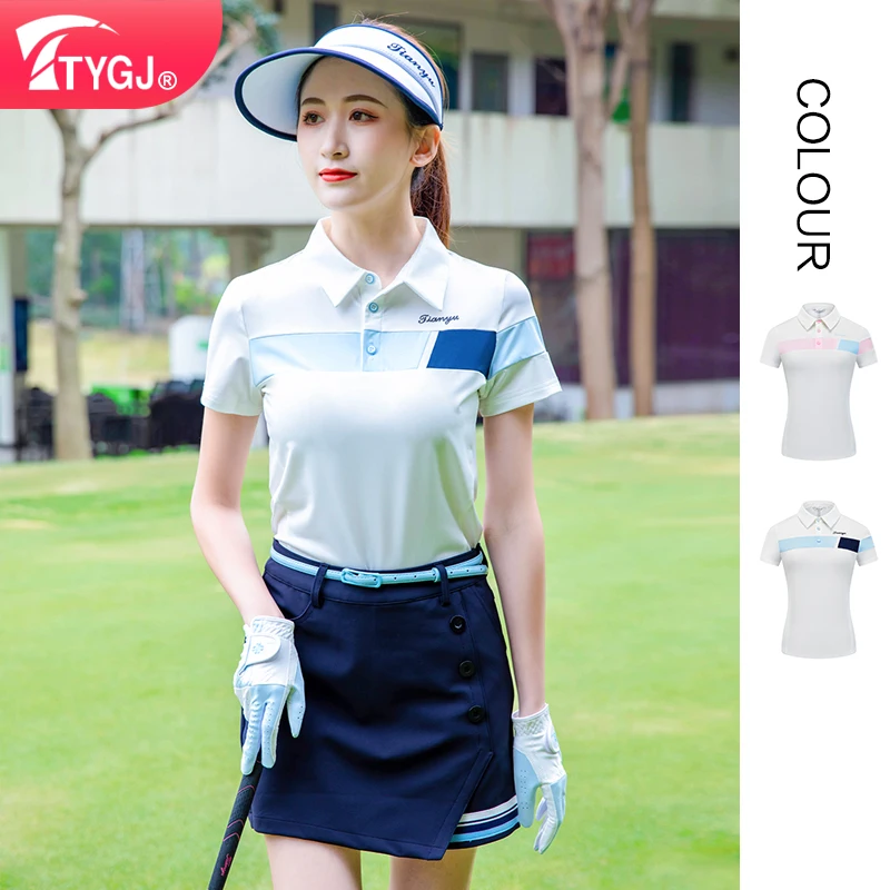 TTYGJ golf clothing female short-sleeved quick dry breathable slim sports tops