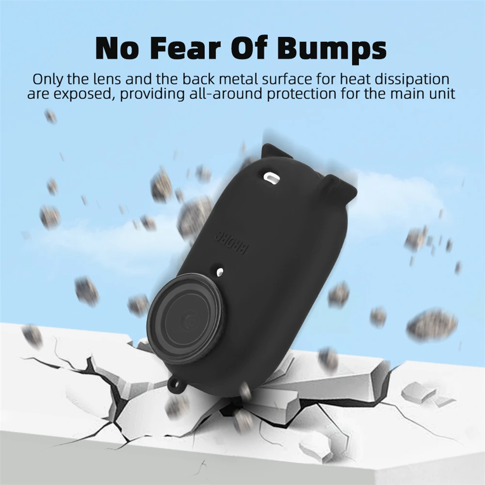 Polegar Camera Silicone Case, Action Camera Scratch Resistant, Dustproof Soft Precision Mold, Tampa de abertura, Compatível para GO 3S