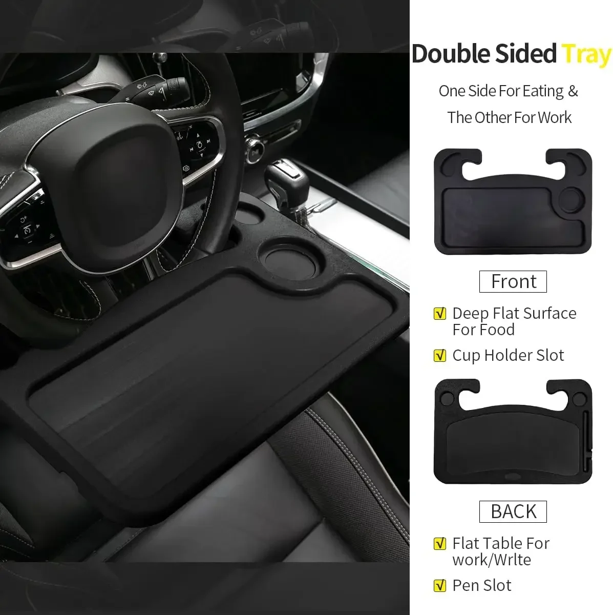 Car Laptop Table Stand Multi-function Car Dinner Plate Writing Desk Car Steering Wheel Dining Table Food Coffee Drink Tray Board