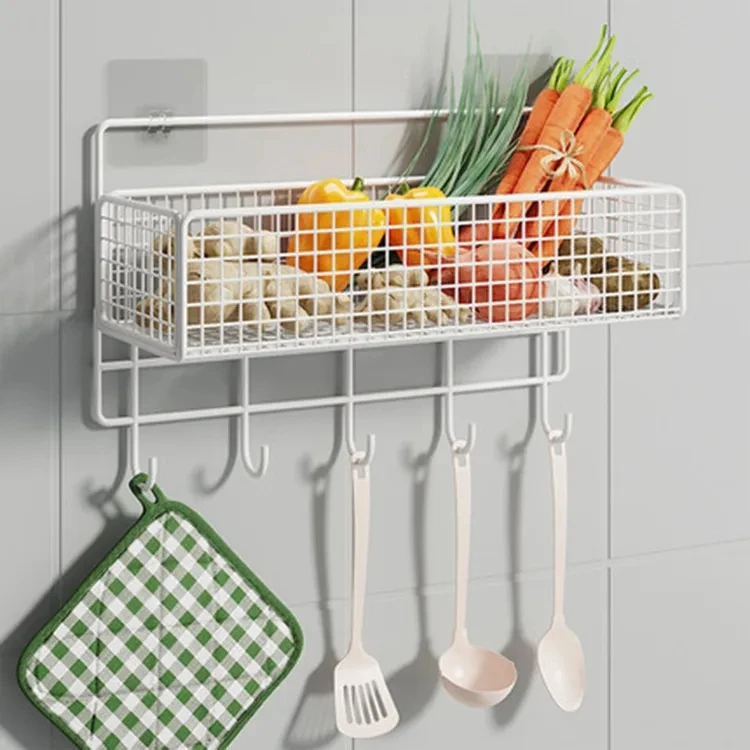 Punch-free Bathroom Shelf Wall Mounted Kitchen Storage Rack Square Shampoo Storage Shelves Wall Shelf Bath Organizer Accessories