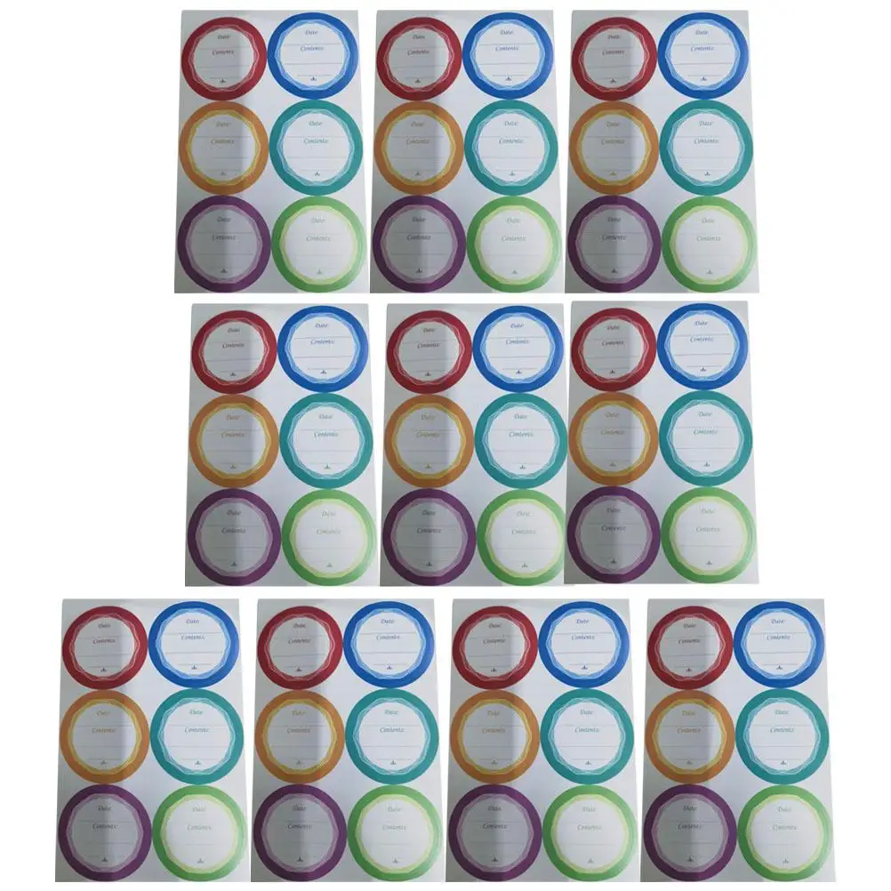 60 Pcs Circle Stickers Date Label Multipurpose Food Labels Portable Note Bottle Convenient for Kitchen Blank
