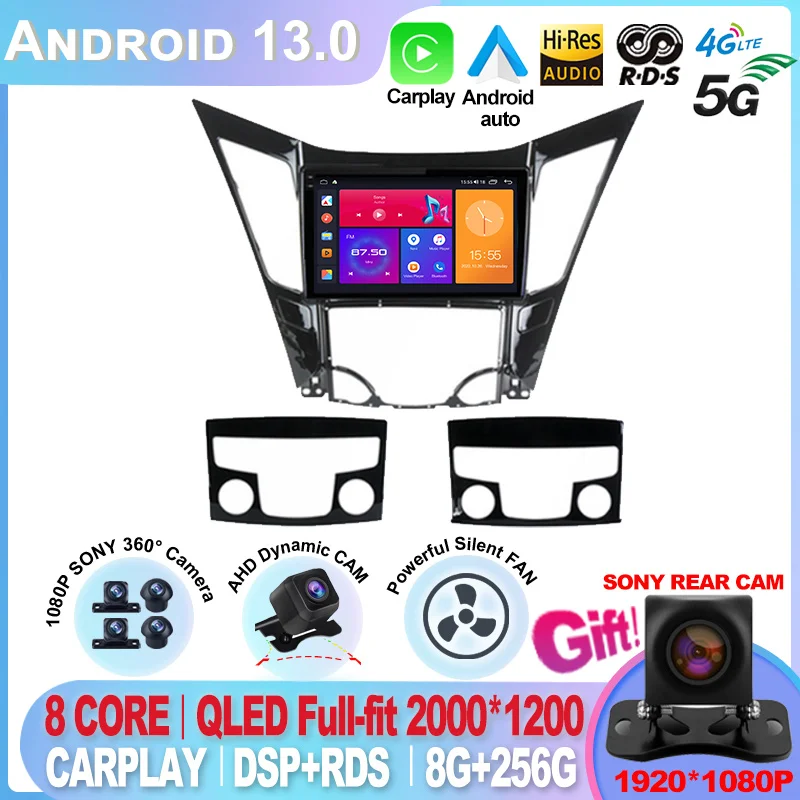 

Android 13 For Hyundai Sonata 6 YF 2009 - 2015 Car Radio Multimedia QLED Screen Navigation GPS 2 Din DVD Video Player