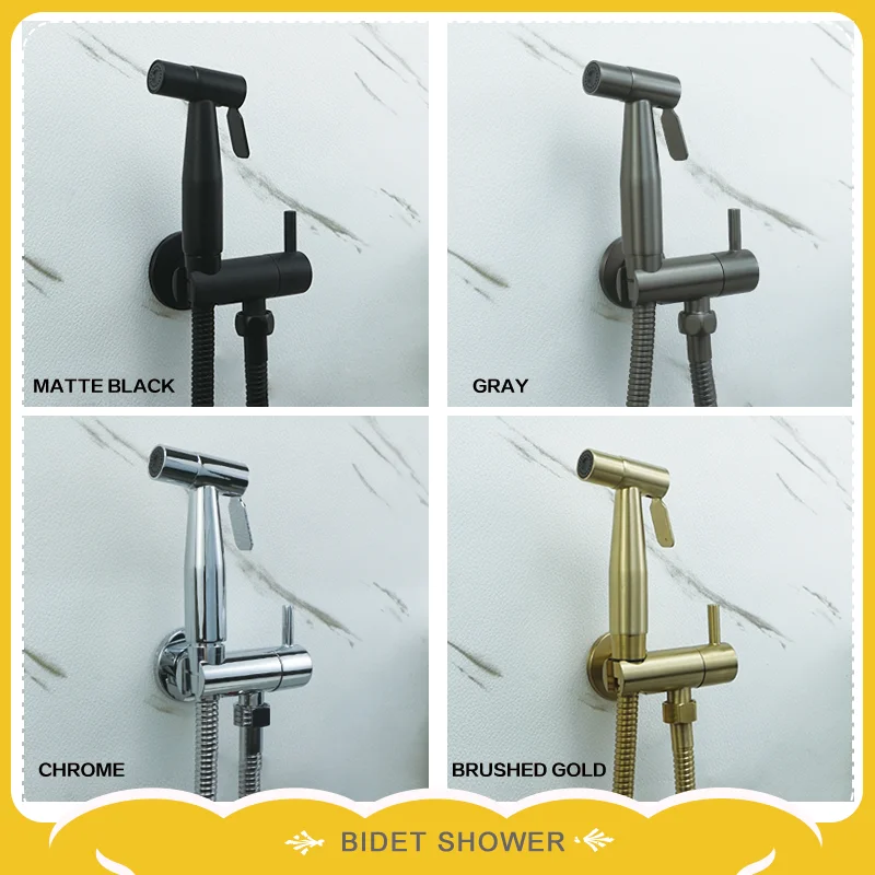

Stainless Steel Self-Cleaning Hand Shower Toilet Cold Water Faucet Sprayer with Brass Valve And Hose - Bathroom Accessory Set