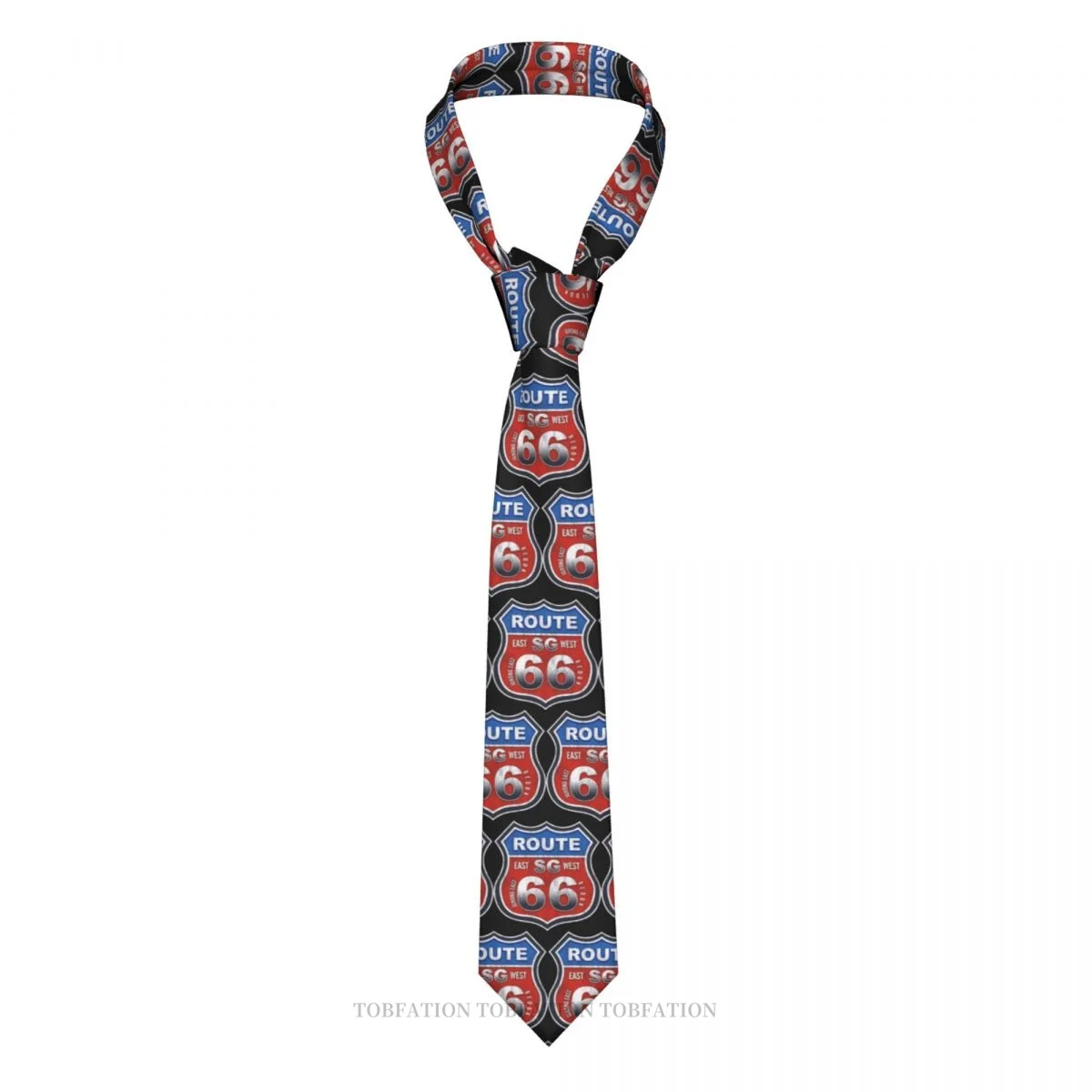 

East West U S Route 66 New 3D Printing Tie 8cm Wide Polyester Necktie Shirt Accessories Party Decoration