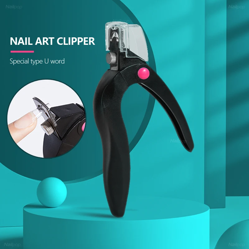 

Акриловые кусачки для ногтей Nailpop, черный профессиональный циферблат, лезвие из нержавеющей стали, резак для накладных ногтей, триммер, маникюрные инструменты
