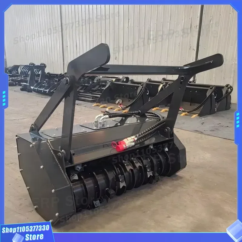 Heavy Duty Forestry Roller Shredder for Skid Steer Loader Mini Front End Attachment Disc Mulcher Head Wood Chipper Implement
