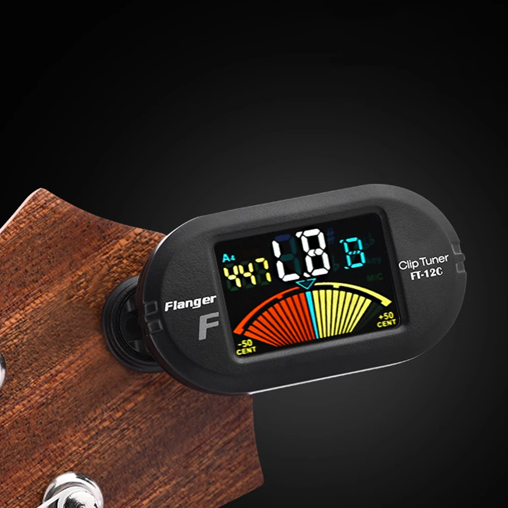 Guitar Tuner Clip On for Chromatic Guitar Bass Violin Ukulele Color LCD Display Screen Portable Guitar Tuner Guitar Accessories