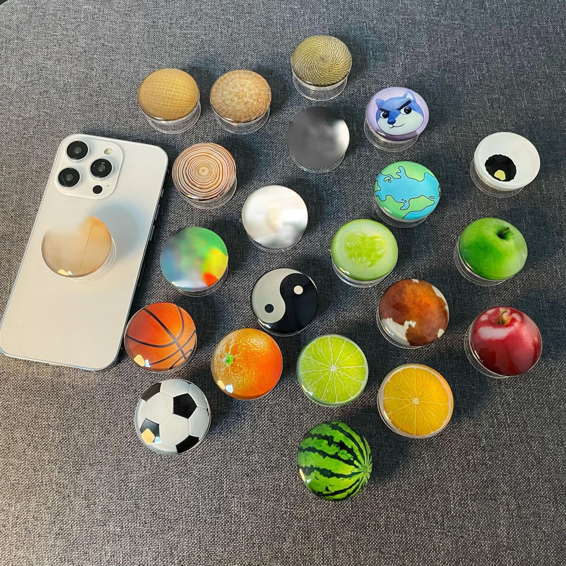 

2023 New Cute Crystal Funny Phone Holders Popping Sockets FInger Grip Gripholders Air Replicate Expanding Stand Lazy Bracket