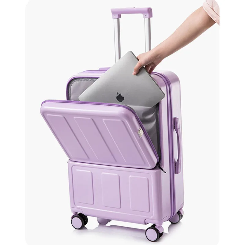 

Front open luggage Female 18 "lightweight boarding multi-function suitcase 24" password suitcase male
