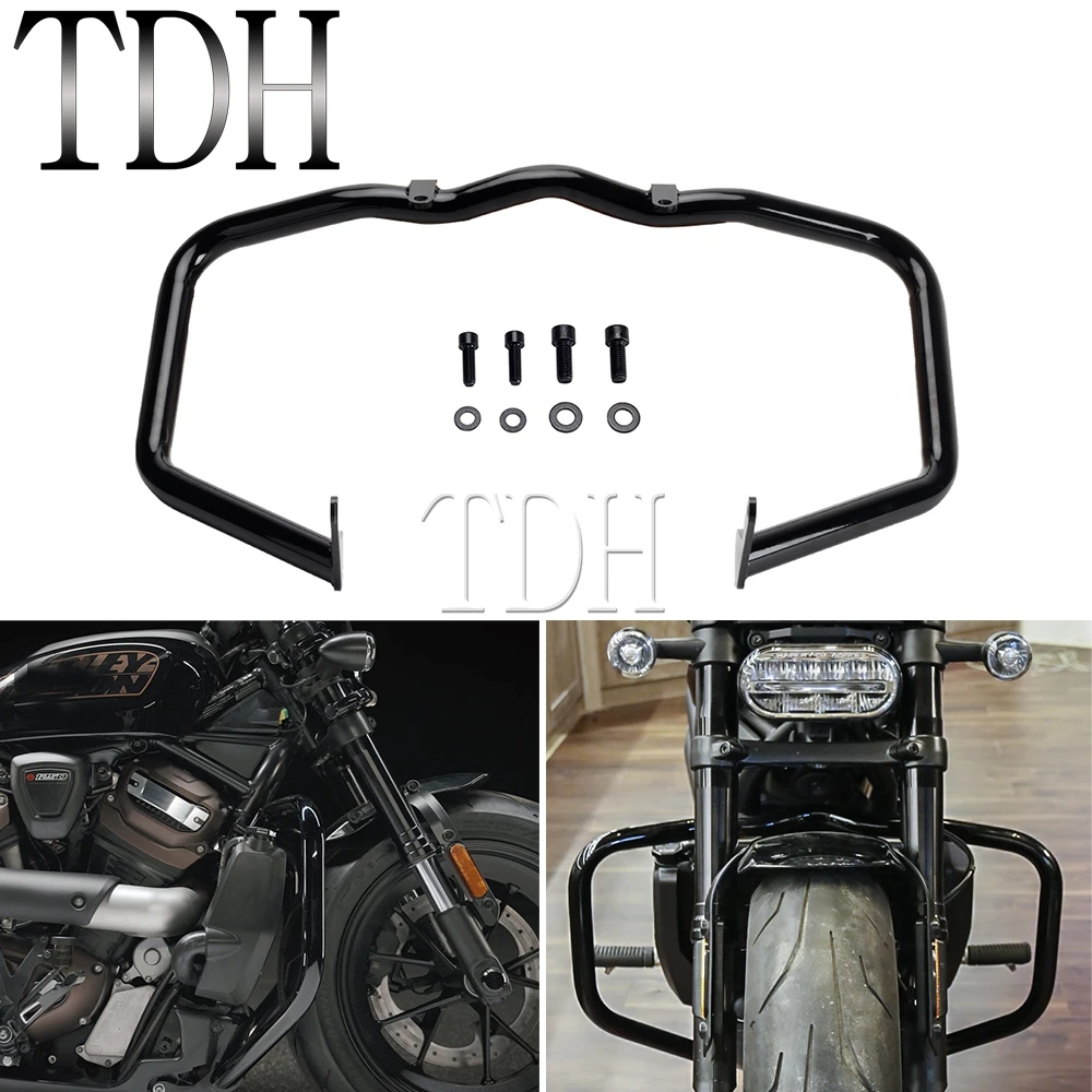 

Matte/Gloss Black Motorcycle Engine Guard Highway Crash Bar Bumper For Harley Sportster RH 1250 S RH1250S 2021 2022 Frame Guard