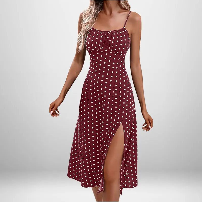 Mandylandy 2025 Abito da donna primaverile Moda sexy stampato Abito con bretelle divise con lacci Abito lungo estivo con camicette senza maniche