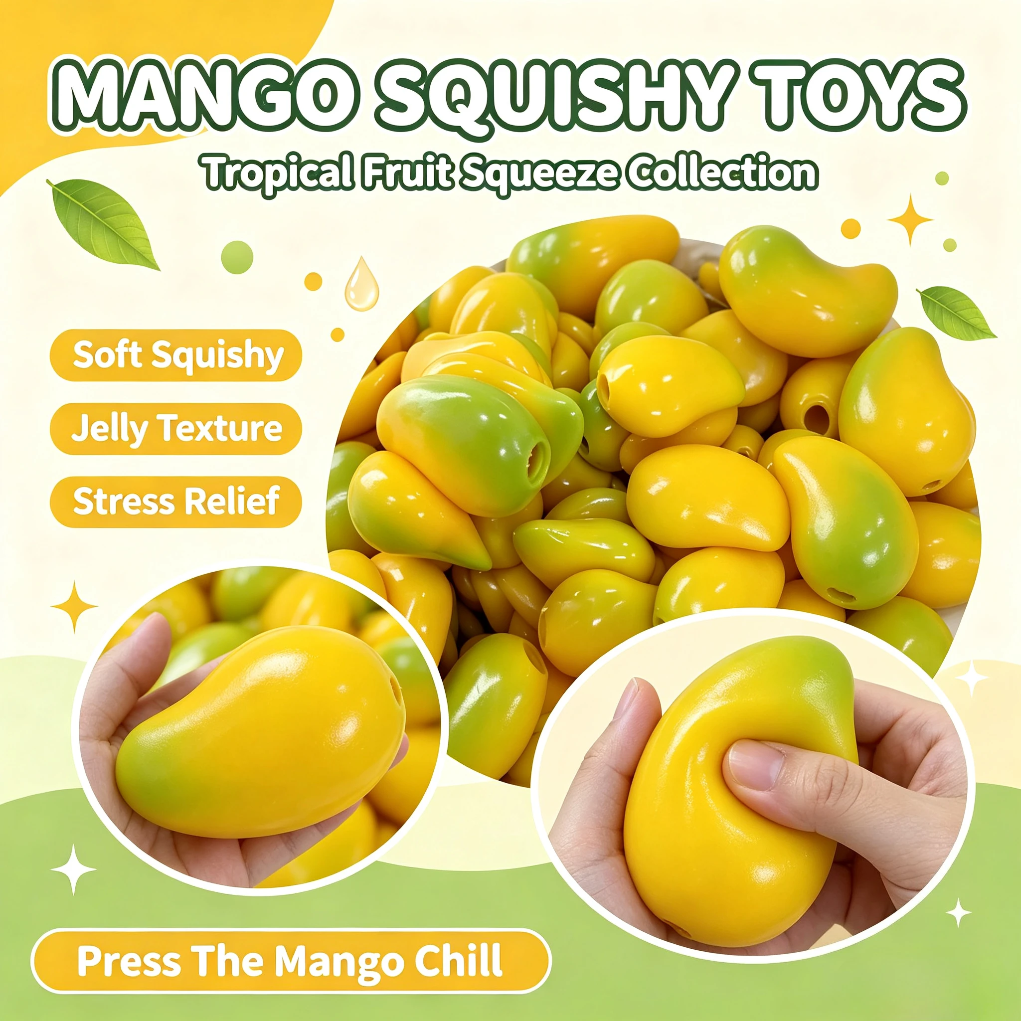 Color-Changing Mango DIY Squishy Ball, Moldable Sensory Fidget Craft Kit, Lightweight Non-Toxic Squeezable Comfort Grip, Thermochromic Fun Design for Anxiety Relief, Portable for Office Home Travel, Must-Have Gift for Teens Kids