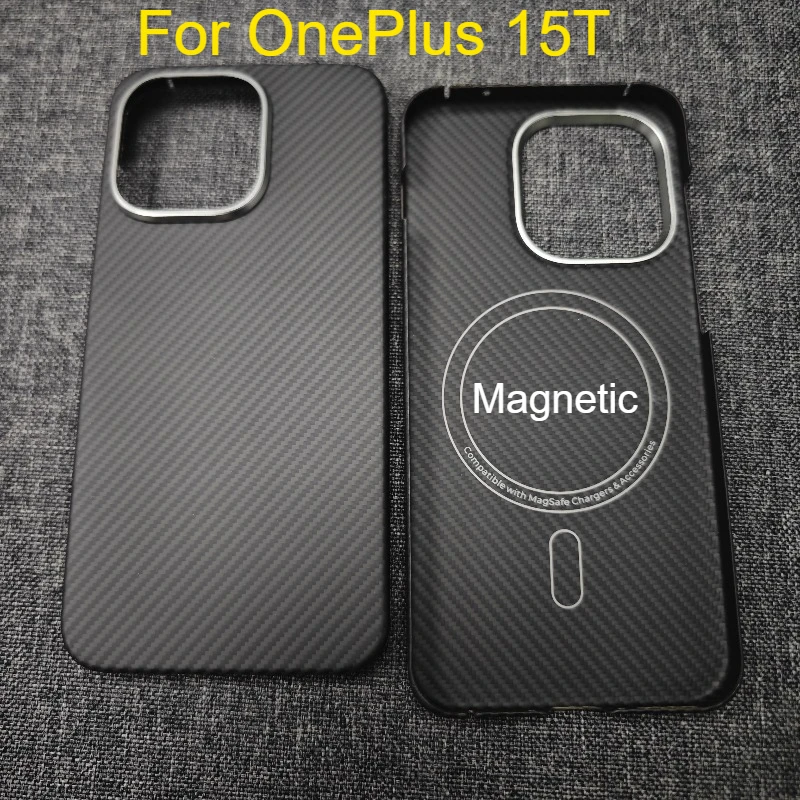 

Carbon Fiber Case for OnePlus 15T Magnetic Case Aramid Fiber Cover for OnePlus 15t Mobile Phone Protective Cover Accessory