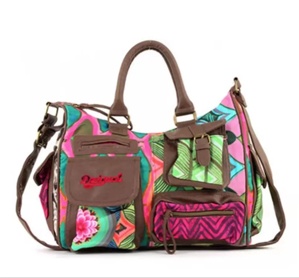 

Foreign trade original single Spanish new print embroidery large capacity hand bill shoulder bag