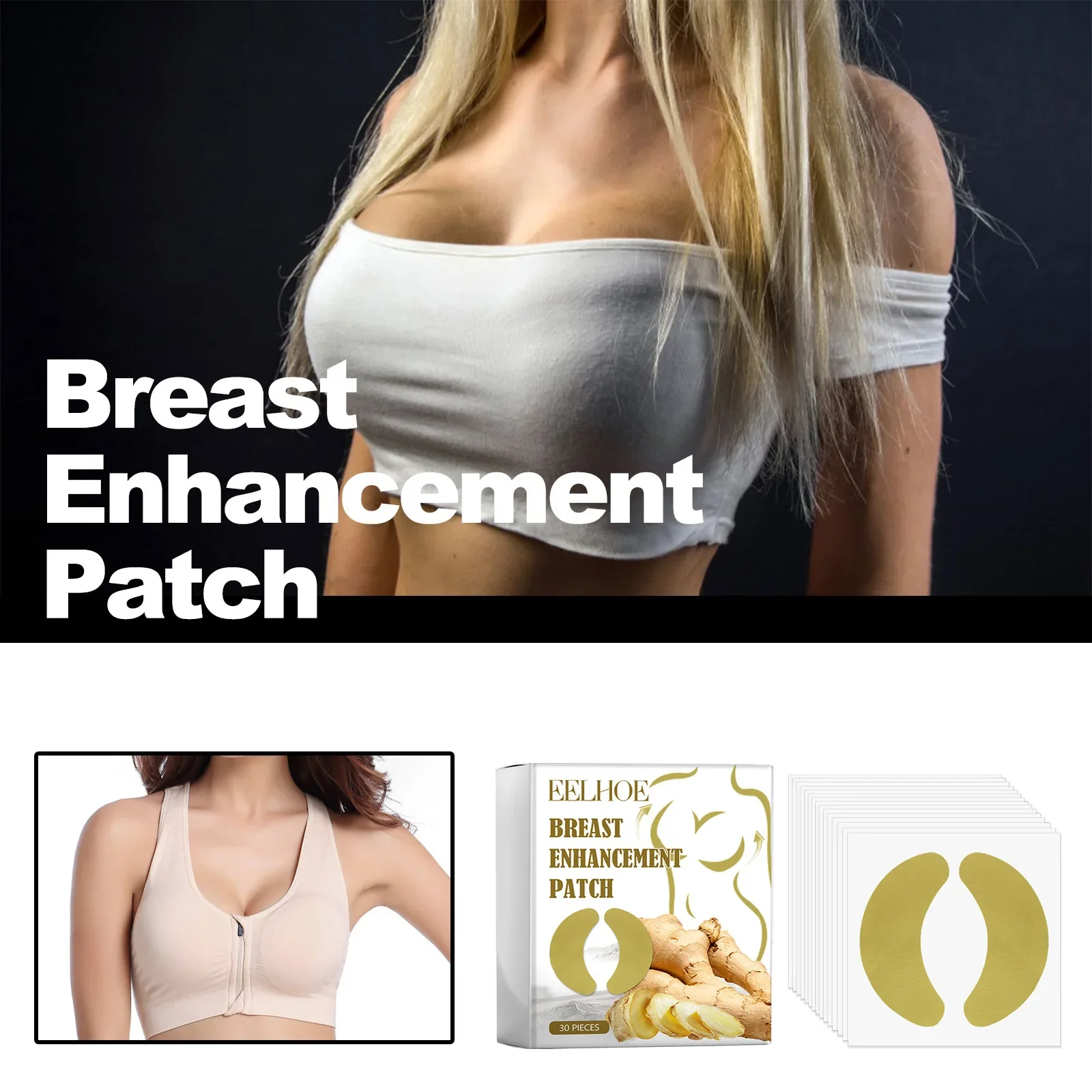 

Ginger Natural Breast Enhancement Patch Improve Sagging Flat Dysplasia Increase Bust Size Big Boobs Lift Firming Chest Stickers