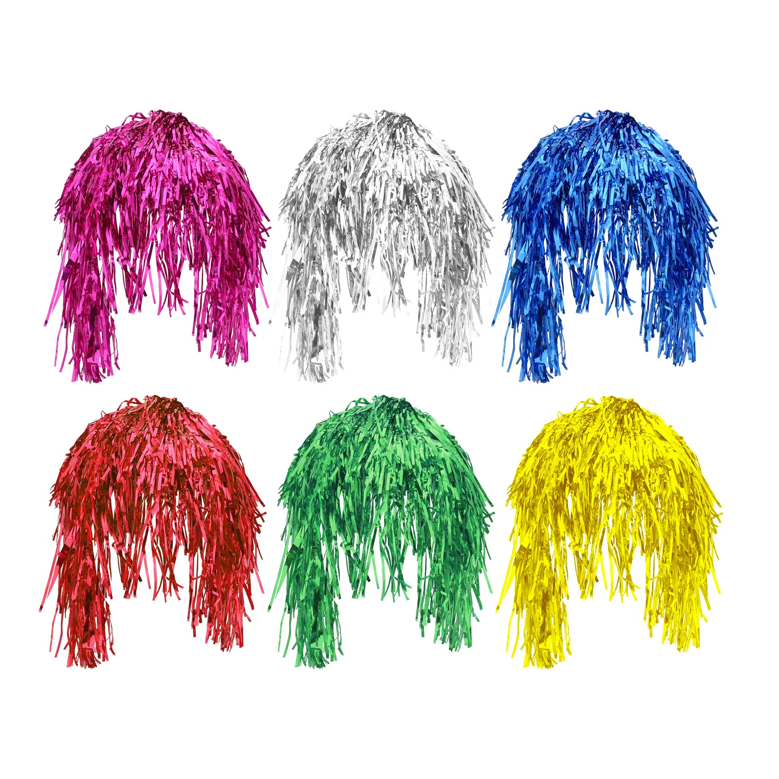 6 Pcs Photo Booth Props Halloween Party Wigs Cosplay Clothes Men Fashion 80s Tinsel Hair Vintage Birthday Costume Colorful