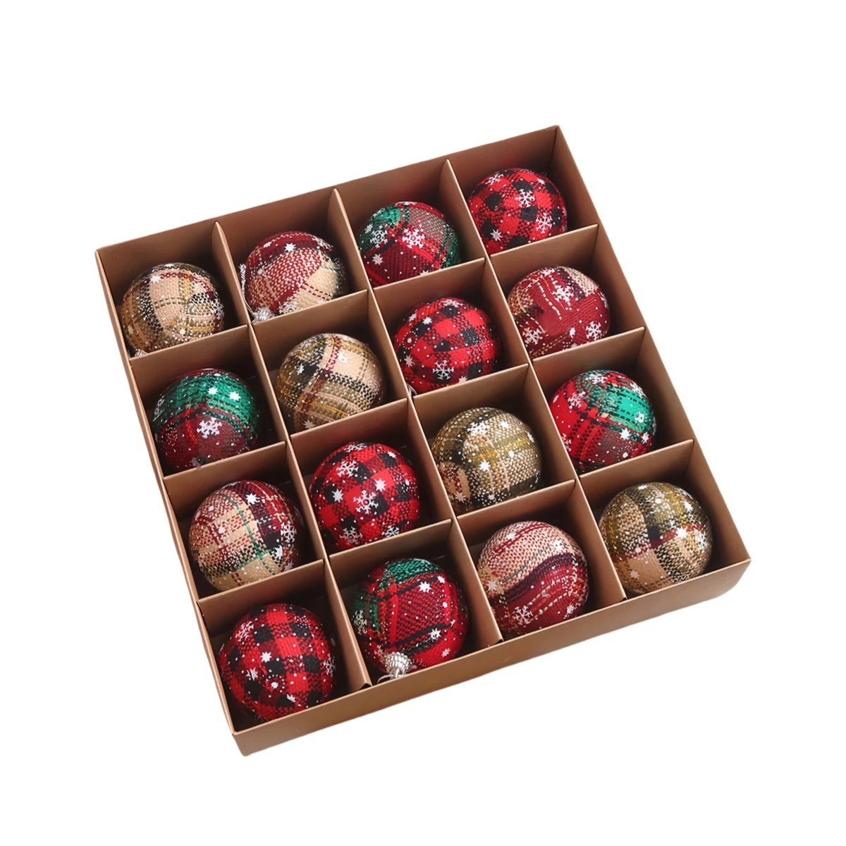 Festive Hanging Balls Plaid Christmas Ornaments Christmas Party Create Festive Ambiance Exquisite Craftsmanship