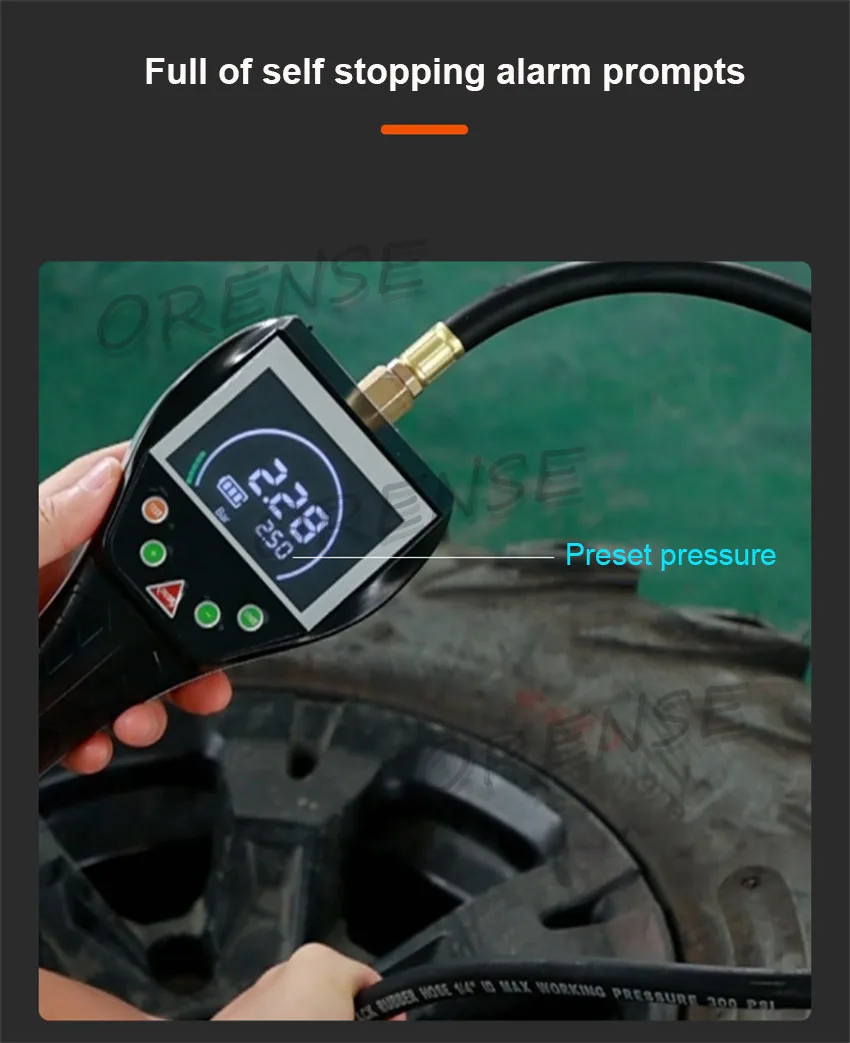 Digital Tyre Pressure Gauge Rechargeable Automatic Tire Inflator Fully Hand-Held Inflation Gun Air Gauge Handheld TB-902