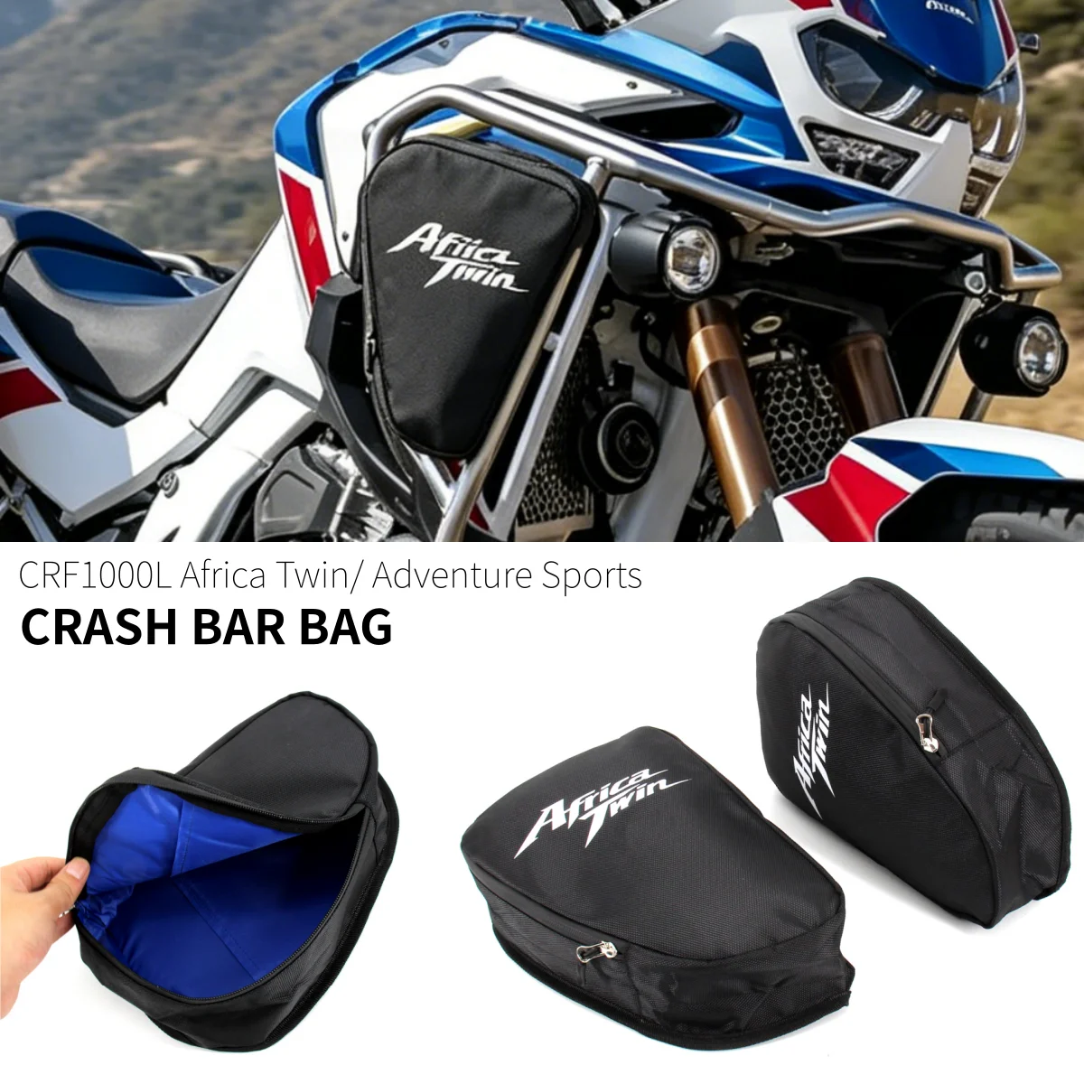 

For Honda CRF1000L Africa Twin CRF1000L Adventure Sports Motorcycle Frame Crash Bar Bags Side Tool Bag Waterproof Storage Pack