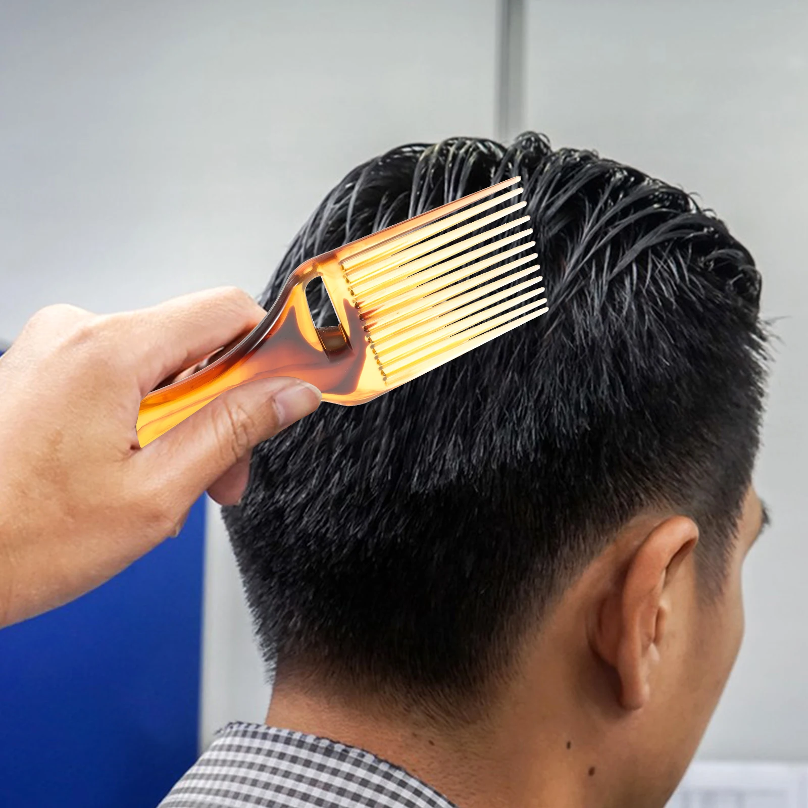 

3pcs Oil Comb Retro Amber Barber Combs for Men Styling Tools Anti Static Wide Tooth Professional Hair Cutting Combs