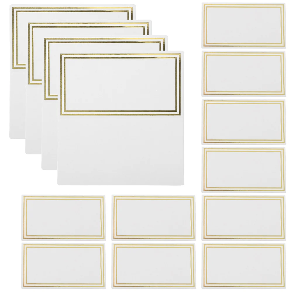 

100Pcs Elegant Gold Edge Blank Table Place Cards Paper Wedding Banquet Party Name Cards Seat Signs Blank Wedding Signs