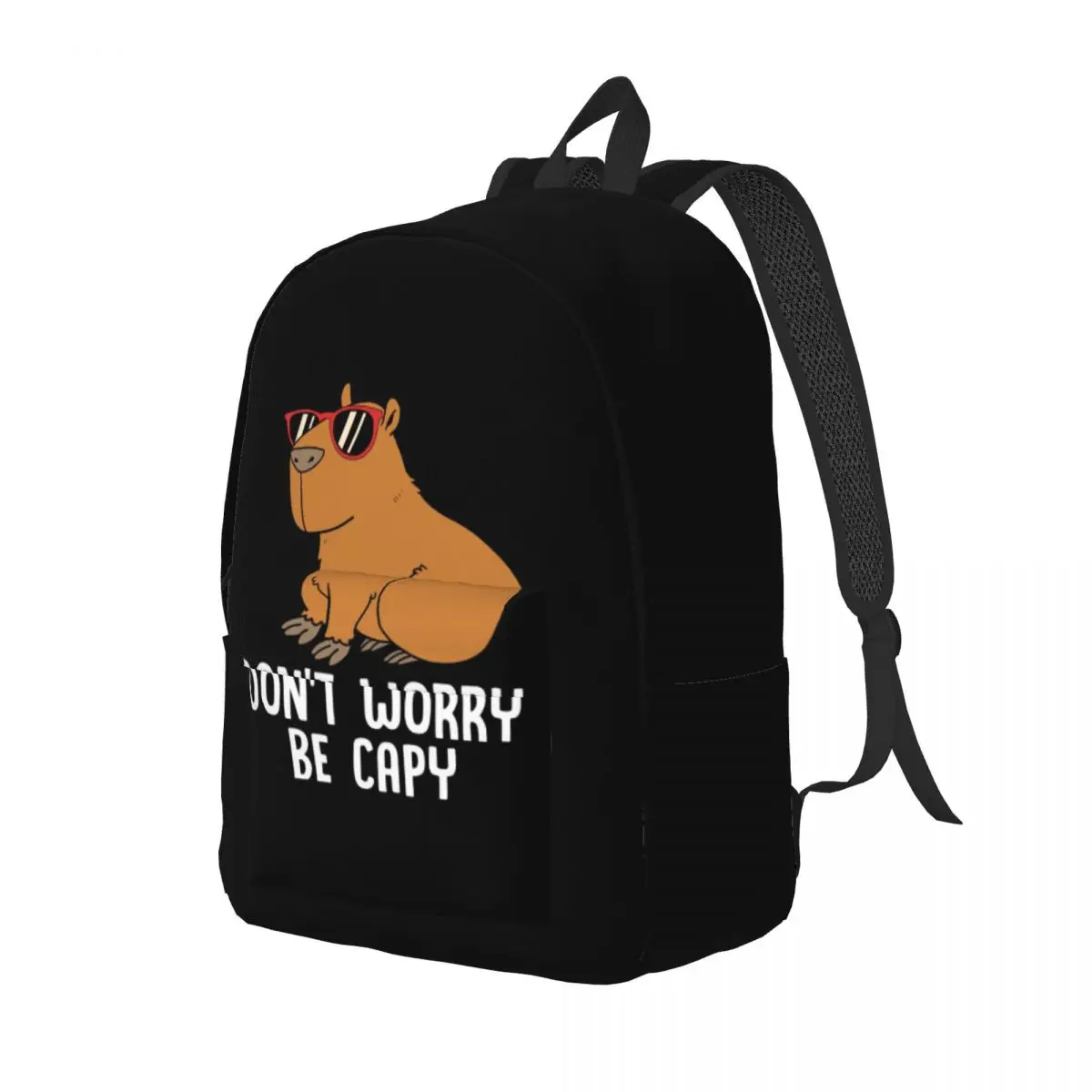 Custom Dont Worry Capybara Canvas Backpacks Women Men Basic Bookbag for School College Wild Animals Of South America Bags