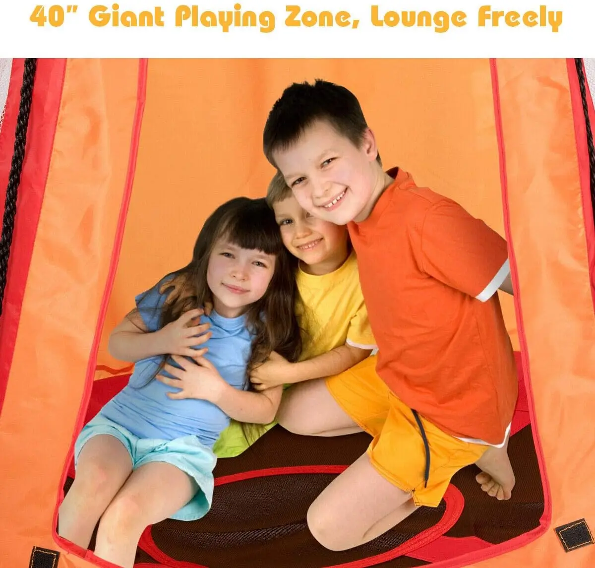 2 em 1 crianças destacável pendurado cadeira balanço tenda conjunto, rede ninho pod pendurado balanço assento para meninos/meninas, crianças ao ar livre indoor