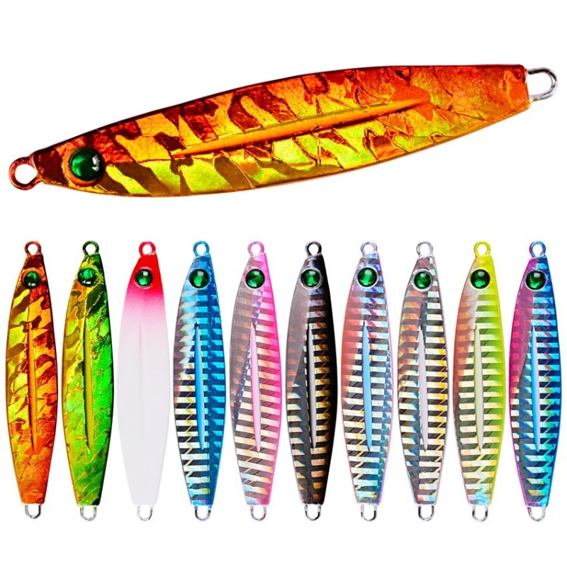 

New Hot Grooved Metal Jig Lead Fish 14-40g Ultra Long Casting Sinking Realistic Freshwater Saltwater Fishing Lures Bass Tackles