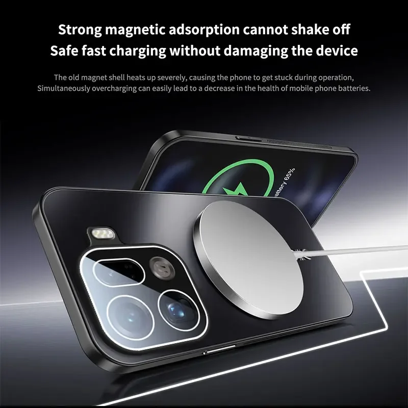 حافظة لامعة لهاتف OPPO Find X9 Pro غطاء حماية لعدسة تبديد الحرارة المغناطيسي لهاتف OPPO Find X8 Ultra X8S + X8 Plus