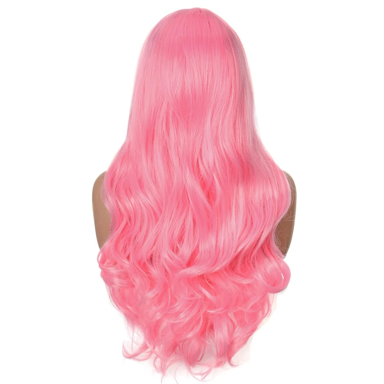 Pink synthetic wig, big wave wig, Halloween wig, cosplay wig, character play party, hot weather hair accessory set