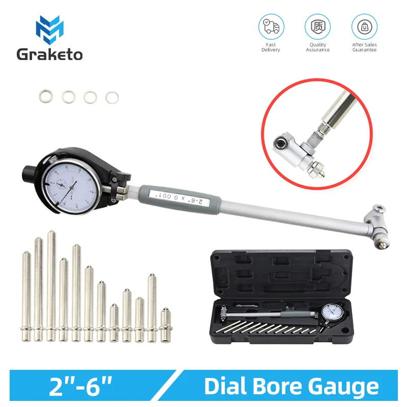 15-35-50-160mm Bore Dial Bore Gauge Dial Indicator Inner Diameter Gauge Measuring Rod Probe Micrometer Measuring Tool