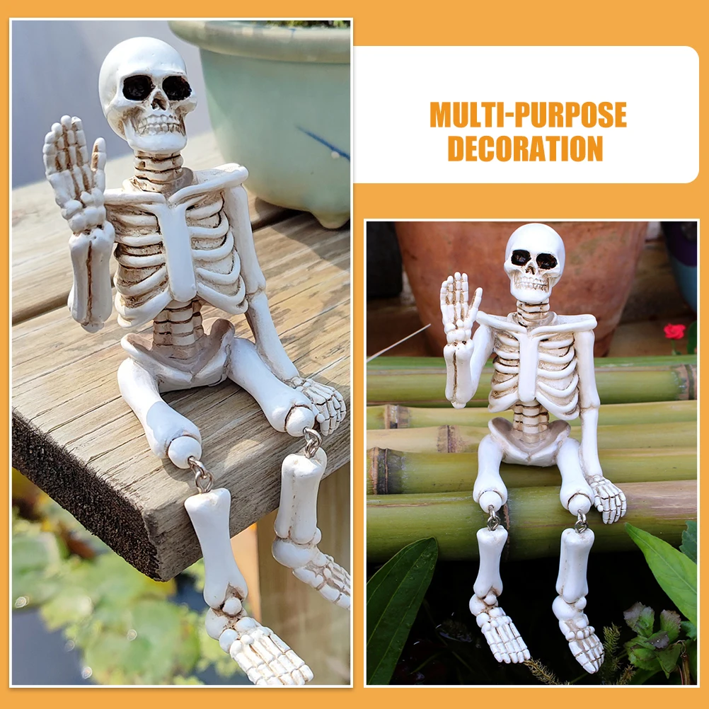 

Skull Ornaments Halloween Desktop Decoration Bones Skeletons Statues Desks Resin Crafts