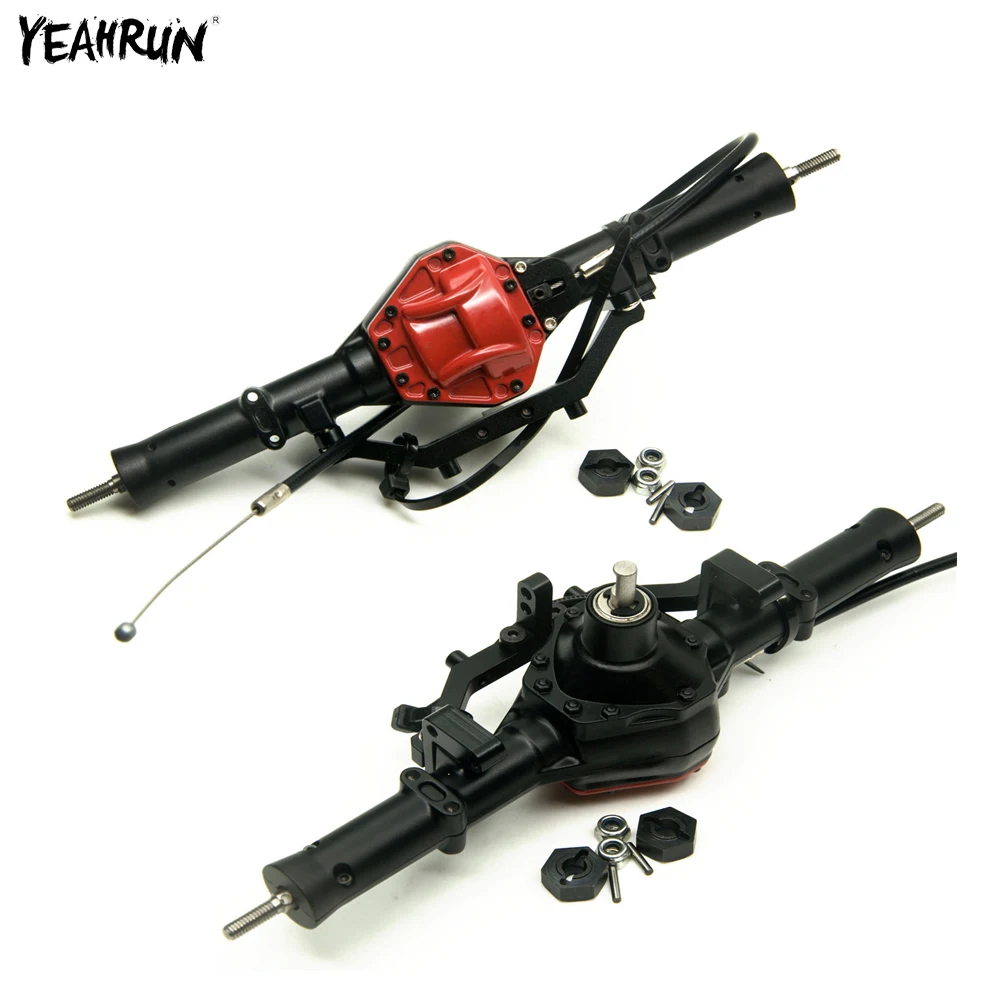 YEAHRUN Aluminum Alloy Front /Rear Axle Kit With 4WD Lock for Axial SCX10 1/10 RC Crawler Car Upgrade  Parts